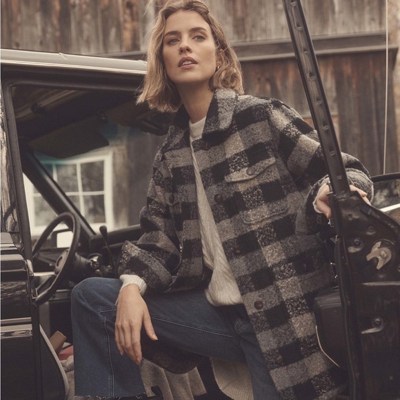 *SOLD* Hatley Hayden Overcoat Shacket, Grey Classic Plaid Check - Picture 8 of 10